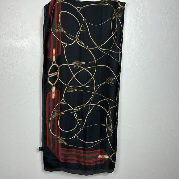 Elegant Tassel & Buckle Print Lightweight Rectangle Scarf - Picture 3 of 7